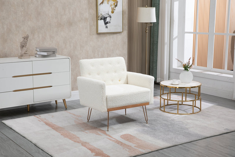 Accent Chair, leisure single sofa with Rose Golden feet