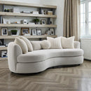 Iniko Boucle Sofa With Toss Pillows - Beige by HouseOfZazla