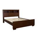 Queen Bed With Bookcase Headboard - Brown by HouseOfZazla