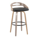 Cassis - Mid Century Modern Fixed Height Barstool With Swivel With Round Footrest (Set of 2) by HouseOfZazla