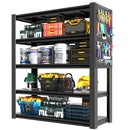 72"H 5-Tier Adjustable Heavy-Duty Shelving with Pegboard