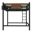 Queen Size Loft Bed with Ladders and Storage