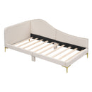 Upholstered Daybed With Headboard And Armrest, Support Legs by HouseOfZazla