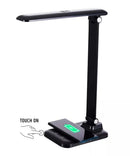 Brilli 15"H Bright-Clean Antimicrobial LED Desk Lamp Matte Black Finish with Wireless Charging by LampsUSA