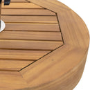 Ralph Round Umbrella Base - Teak by HouseOfZazla