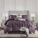 7 Piece Tufted Comforter Set Plum Queen