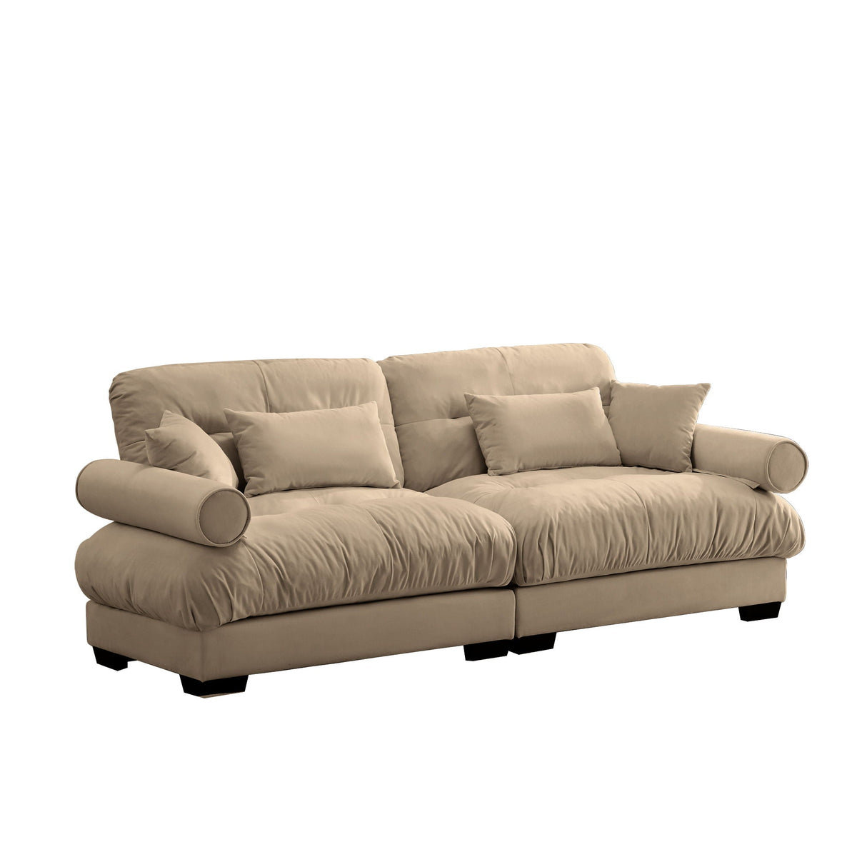 Modern Oversize Sofa With Cloud Like Comfort, Featuring Waist And Throw Pillows, photo 8 of 28