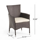 Clementine Outdoor Multibrown PE Wicker Dining Chairs (Set of 2) by HouseOfZazla
