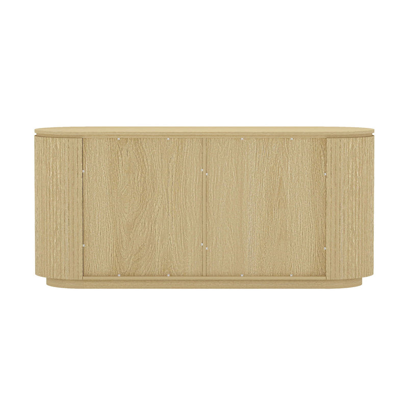 Olivia - Sideboard With 4 Adjustable Shelves With Handle Free Doors And Rounded Edges - Oak, photo 12 of 12