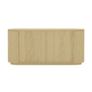 Olivia - Sideboard With 4 Adjustable Shelves With Handle Free Doors And Rounded Edges - Oak by HouseOfZazla