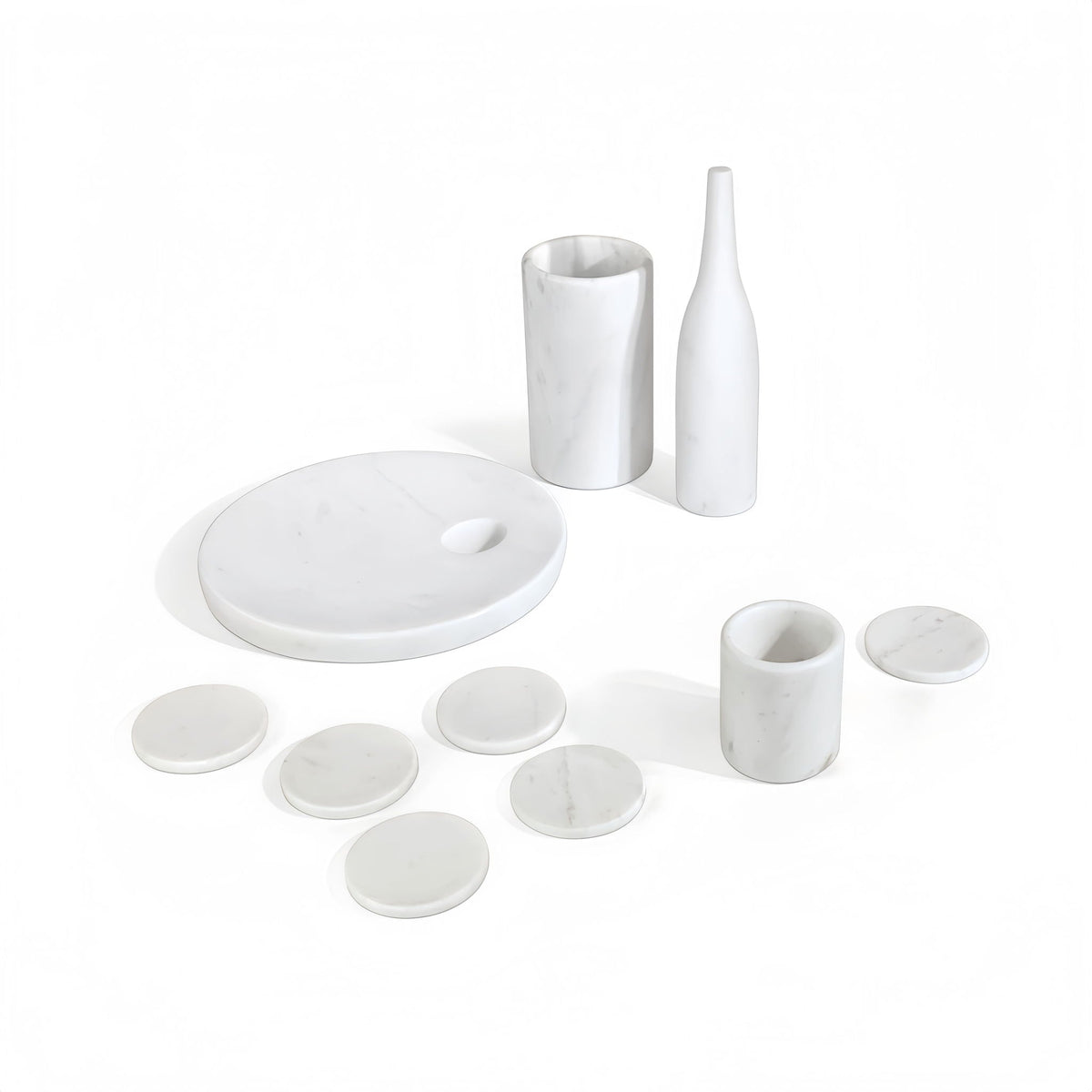10 Pieces Luxury Natural Marble Dining Room Accessories Set, photo 32 of 33