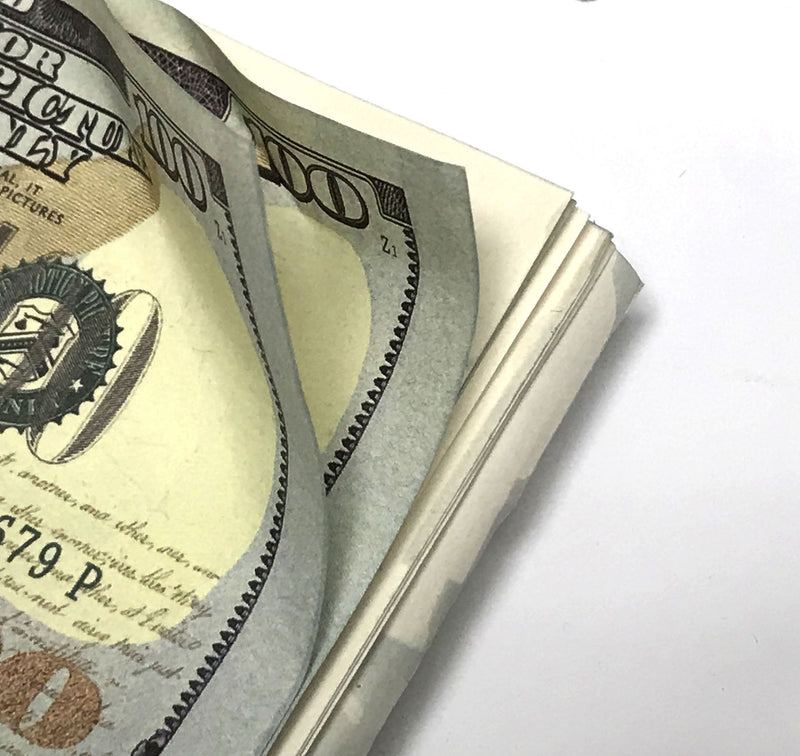 Money Prop - New Style $100 Aged Look $10,000 Blank Filler Fat Fold