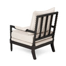 Rubber Wood Accent Chair with Upholstered Fabric
