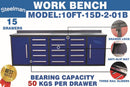 Storage Cabinet With Work Bench (15 Drawers And 2 Cabinets)