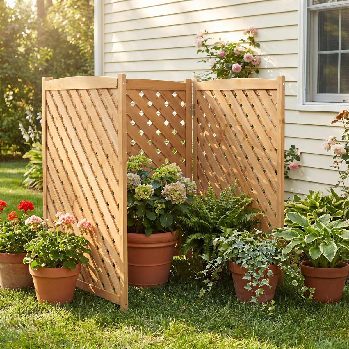 Outdoor 3 Panel Air Conditioner Fence Screen, photo 19 of 19