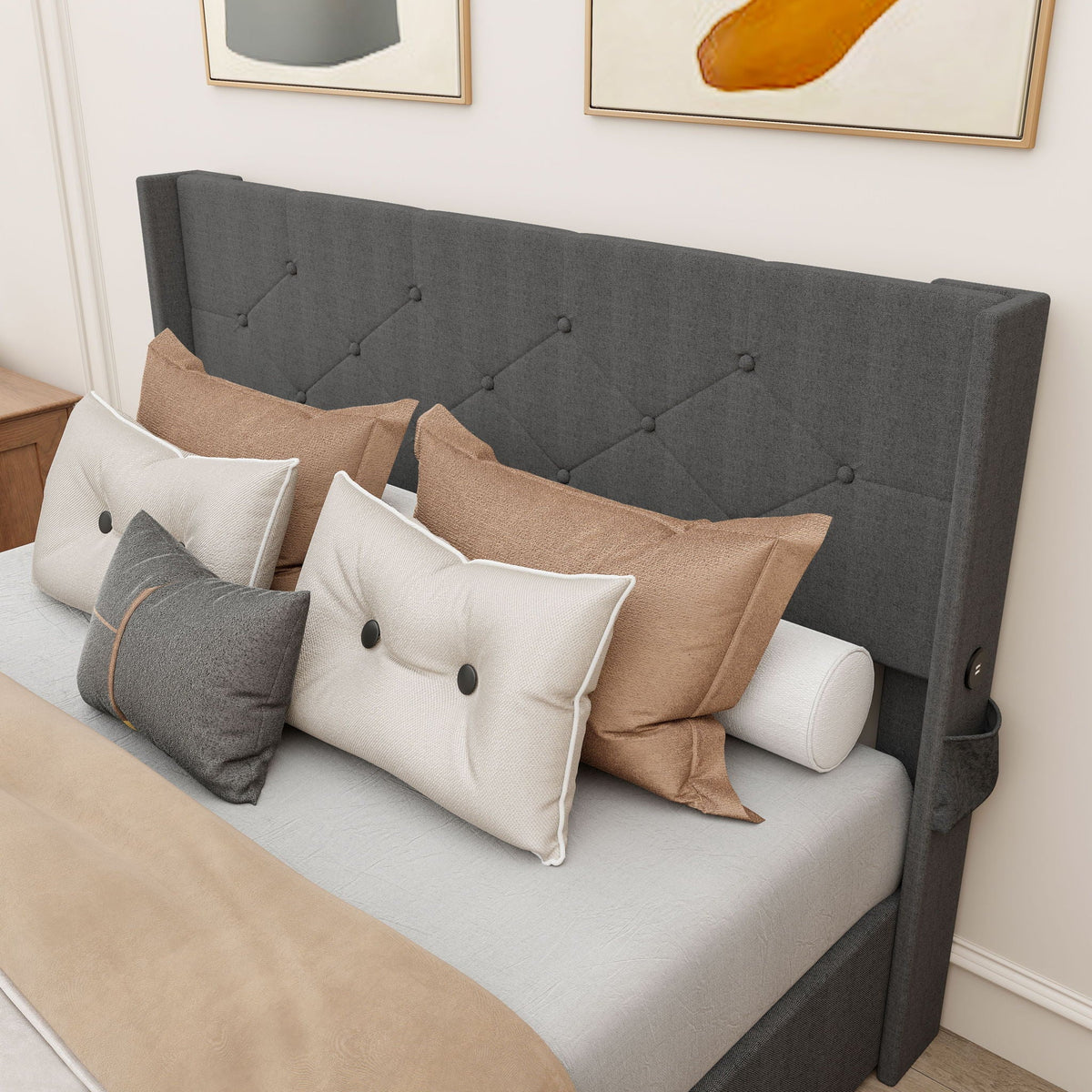 Bed With Gas Lift Storage, USB Ports, photo 19 of 20