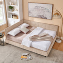 Mid-Century Storage Upholstered Tufted Bed Frame With Backrest And Armrests by HouseOfZazla
