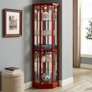 6 Shelf Lighted Corner Curio Cabinet With Adjustable Tempered Glass Shelves And Mirror Back (E26 Light Bulb Not Included) by Unique Piece Furniture