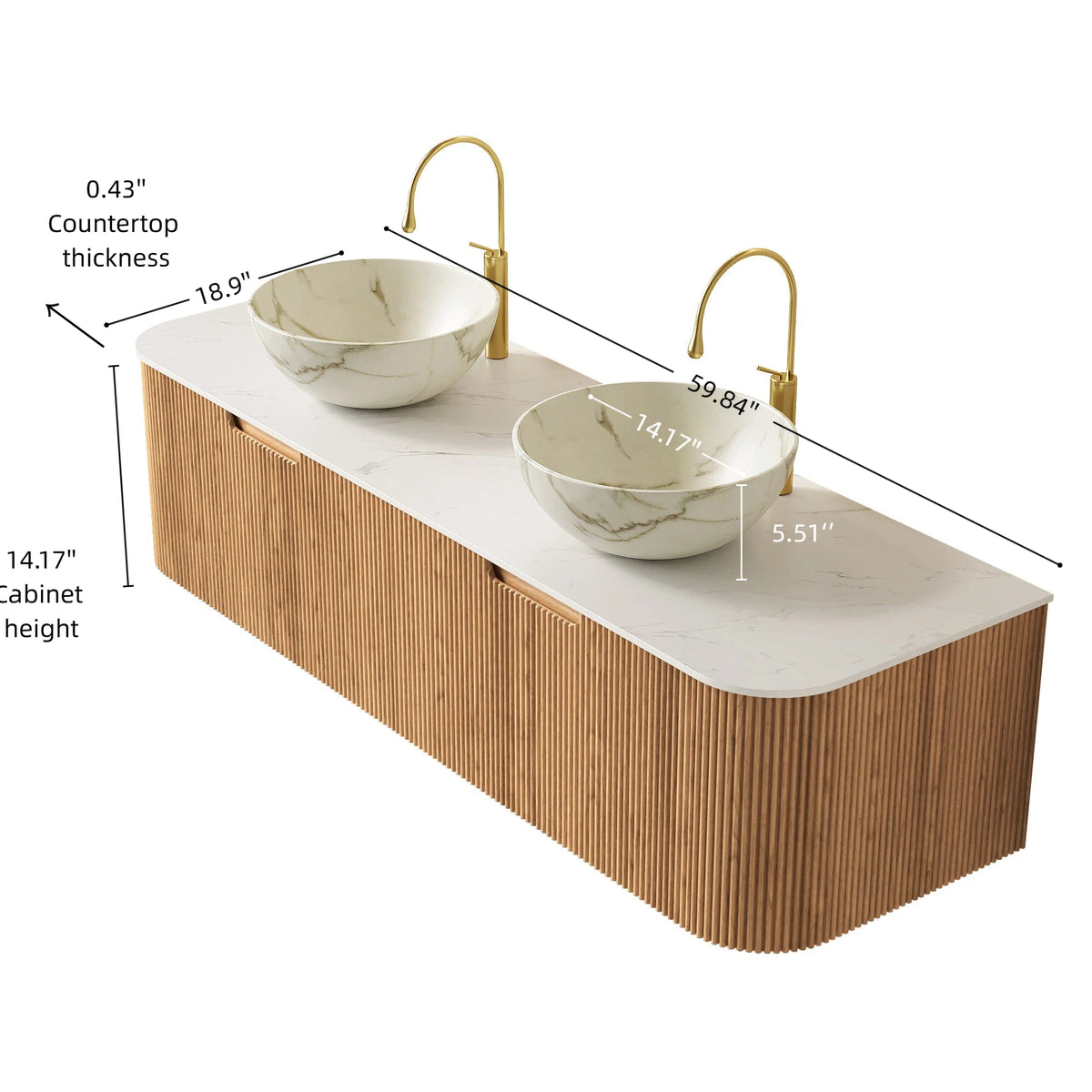 Dina 60" Bathroom Vanity & Sinks, photo 10 of 10