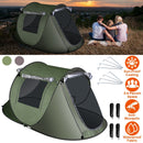 3-4 Person Pop Up Tent Automatic Setup Camping Tent Waterproof InstantÊSetup Tent with 2 Mosquito Net Windows Carrying Bag for Hiking Climbing Adventu