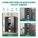 Heavy Metal Garage Storage Cabinet With Locking Doors, Steel, Adjustable Shelves