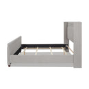 Elle - Wingback Upholstered King Bed - Silver Gray by HouseOfZazla