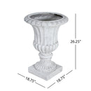 Outdoor Garden Urn Planter, Antique White by HouseOfZazla