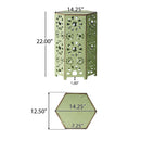 Galore 14' Side Table with Sunburst Cut Out Design, Green