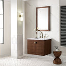 James Martin Amberly 30" Dual Mount Single Bathroom Vanity, Mid-Century Walnut