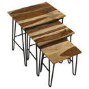 3 Piece Nesting Table With Hairpin Legs - Brown by HouseOfZazla