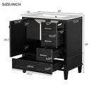 Bathroom Vanity, Modern Bathroom Cabinet With Sink Combo Set, Bathroom Storage Cabinet With A Soft Closing Door And 3 Drawers, Solid Wood Frame by HouseOfZazla