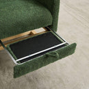 25.4"W Rocking Chair for Nursery, High Back Glider Chair with Retractable Footrest, Side Pocket, Rocking Accent Armchair with Rubber Wood Legs for Living Room/Bedroom.Green