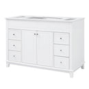 Bathroom Vanity Cabinet Only, 6 Soft Close Drawers & Double Doors With 2 Tier Shelves - White by HouseOfZazla