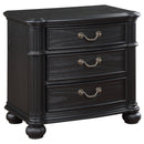 Taylor - 3 Drawer Nightstand With Felt Lined Top Drawer - Black by HouseOfZazla