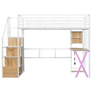Loft Bed With Built In Work Station, Wardrobe, Storage Staircase And LED by Unique Piece Furniture