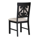 5-Piece Retro Dining Set, Rectangular Wooden Dining Table and 4 Upholstered Chairs for Dining Room and Kitchen (Black)