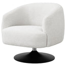 Upholstered Swivel Accent Chair, 360 Degree Rotation - Beige