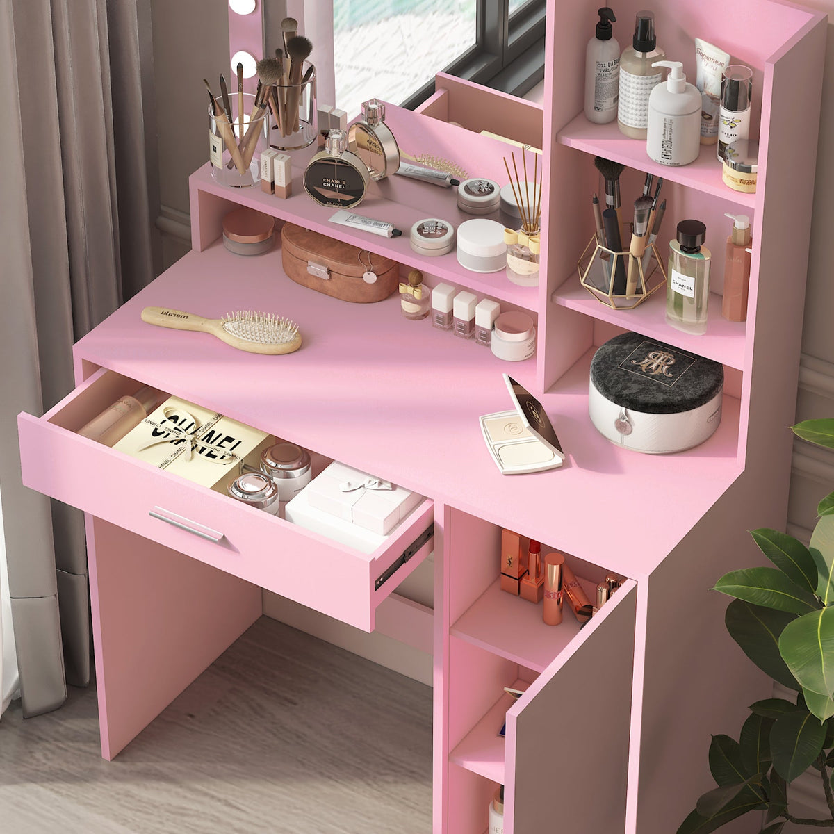 Pink Vanity Desk with Mirror & Light, photo 8 of 10
