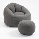 Bedding Bean Bag Sofa Chair High Pressure Foam With Footrest by Unique Piece Furniture