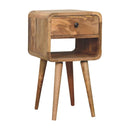 Mini Chestnut Curve Lower Bedside Nifhtstand by Unique Piece Furniture