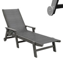 Lounge Chair Outdoor, HDPE Chaise Lounge with Wheels and Adjustable Recliner by HouseOfZazla