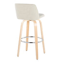 Toriano - Contemporary, Fixed Height Barstool Swivel & Round Footrest (Set of 2) by HouseOfZazla
