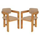Outdoor Acacia Wood Dining Chair Set of 2