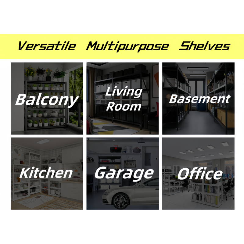 5 Tier Heavy Duty Metal Storage Shelves ,Easy to Assemble ,Adjustable ,Storage Shelves for Basements, Garages and Kitchen, 78 'H*47.2'W*23.6 'D