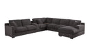 Celine - Corner Sectional Sofa With Right Facing Chaise, Cupholders, And Charging Ports - Gray by HouseOfZazla