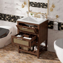 Modern Bathroom Vanity With Integrated Sink, Cabinet With 1 Deep Drawer And 1 Tip-Out Drawer