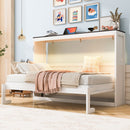 Murphy Bed With LED Light, Foldable Wall Bed Cabinet by HouseOfZazla