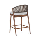 Outdoor 26" Counter Height Metal Frame Counter Stools With Scallop Shaped Backrest & Water Resistant Cushions by HouseOfZazla