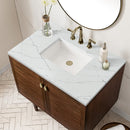 James Martin Amberly 36" Dual Mount Single Bathroom Vanity, Mid-Century Walnut