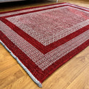 Alfa Rich Red Burgundy Washable Area Rugs for Living Room Bedroom Kitchen Dining Cotton Rug